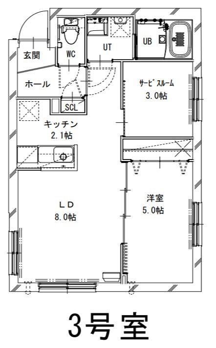 PARTIRE 裏参道(1SLDK/2階)の間取り写真