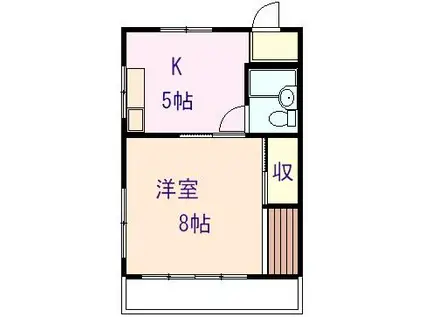 コーポ白百合(1K/2階)の間取り写真