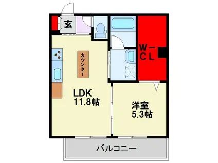  SHAMAISON FIERTE(1LDK/1階)の間取り写真
