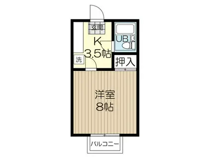 コーポ高松(1K/2階)の間取り写真