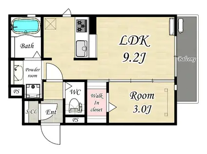 CREAGE TAMAI(1LDK/1階)の間取り写真