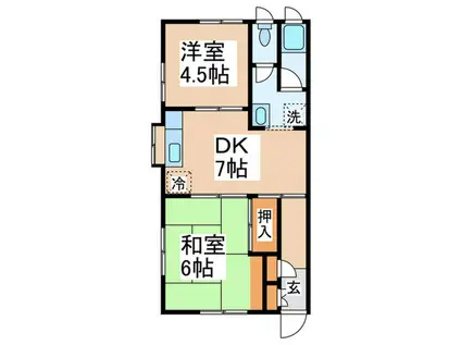 内藤アパート(2DK/2階)の間取り写真