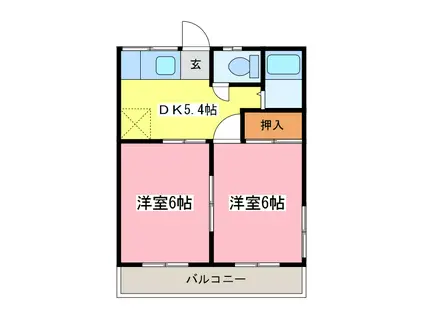 さくらパレス(2DK/2階)の間取り写真