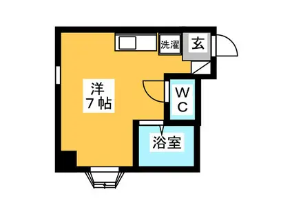 正道マンション(ワンルーム/1階)の間取り写真
