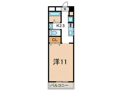 地下鉄鶴舞線 いりなか駅 徒歩6分 4階建 築18年(1K/2階)の間取り写真