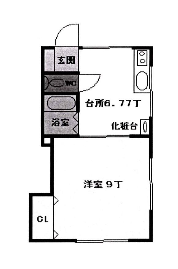 ストーリー紙漉B(1DK/2階)の間取り写真