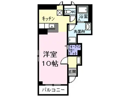 バ-ン サワディ-(1K/1階)の間取り写真