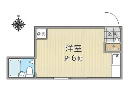 アリエール竹山(ワンルーム/2階)の間取り写真