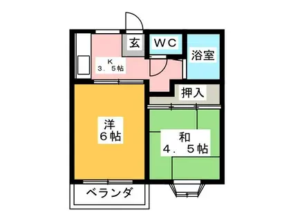 ＪＲ総武線 小岩駅 徒歩23分 2階建 築31年(2K/2階)の間取り写真