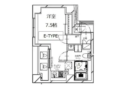 S-RESIDENCE 月島(ワンルーム/6階)の間取り写真