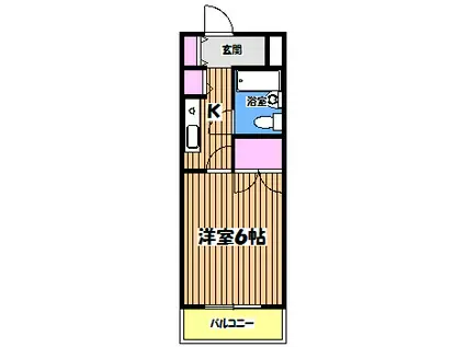 ベルトピア武蔵小金井(1K/4階)の間取り写真