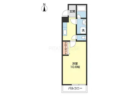 ティエラハウス西小二里(1K/2階)の間取り写真