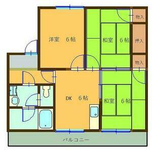 コーポ倉知(3DK/2階)の間取り写真
