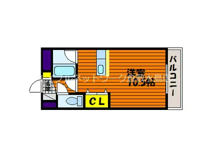 ドムス倉敷(ワンルーム/2階)の間取り写真