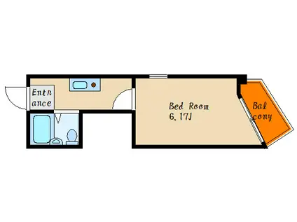 サングレイス西新町(1K/2階)の間取り写真