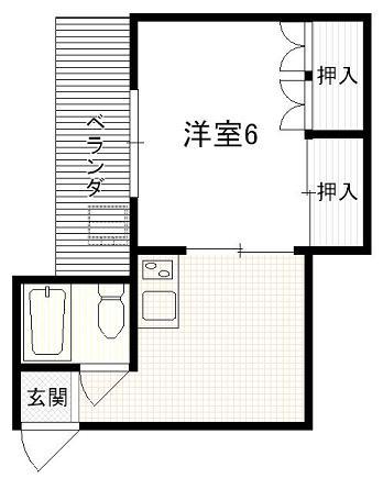 福本ビル(1K/4階)の間取り写真