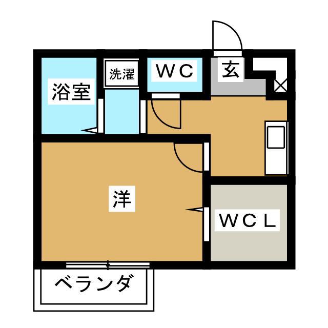 メゾンラフレシア(1K/1階)の間取り写真