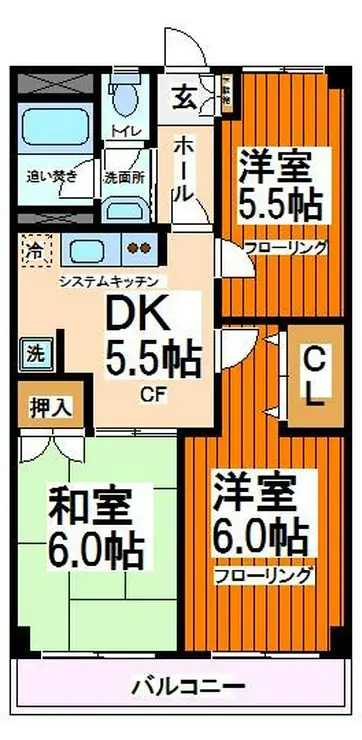 横田ファイブ 4階階 間取り