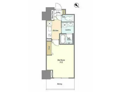 フロンティア新宿タワー(1K/18階)の間取り写真