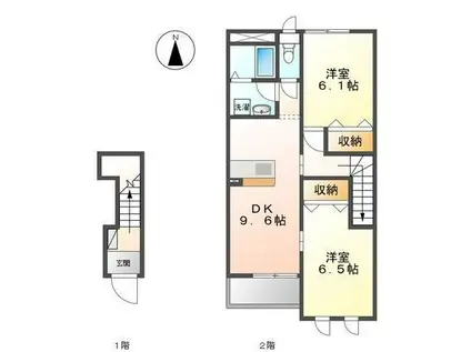 エルドラード(2DK/2階)の間取り写真