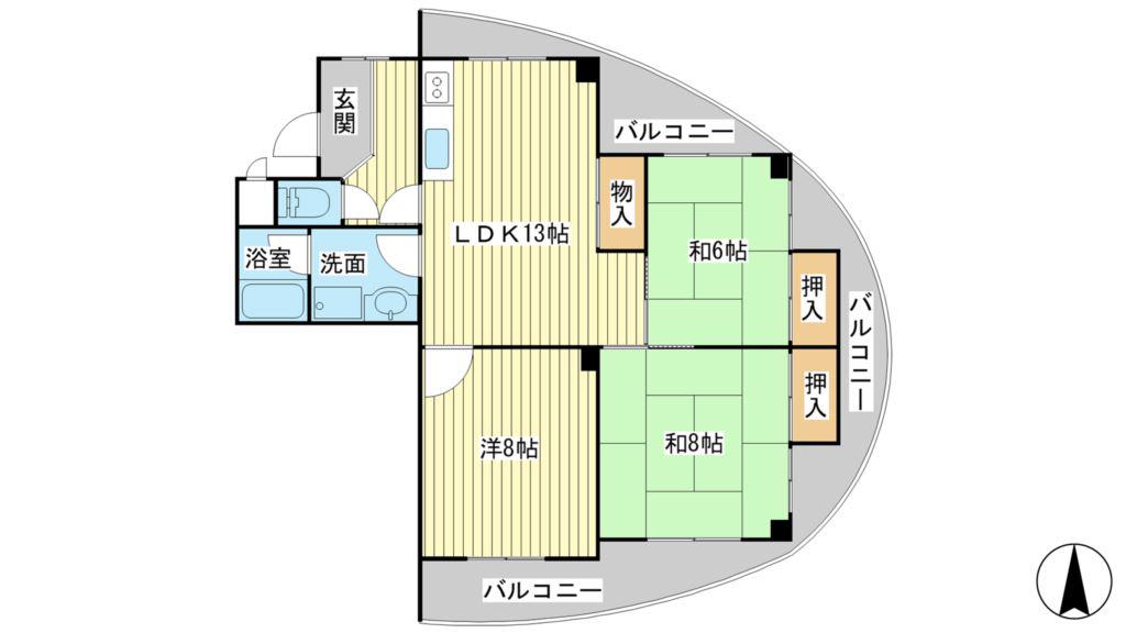 シャルムみつひろ(3LDK/3階)の間取り写真