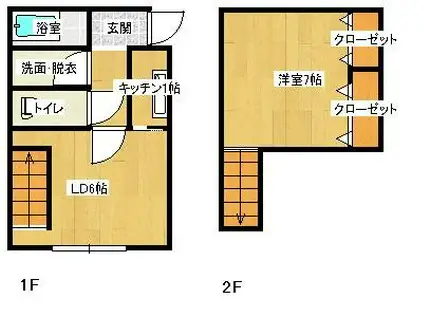 サニーコート乙戸南E棟(1LDK/1階)の間取り写真