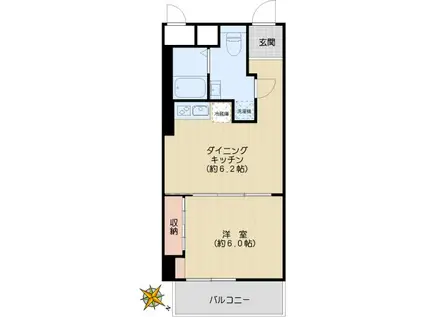 東建小石川マンション(1DK/4階)の間取り写真