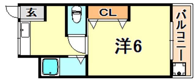 寿マンション(1DK/3階)の間取り写真