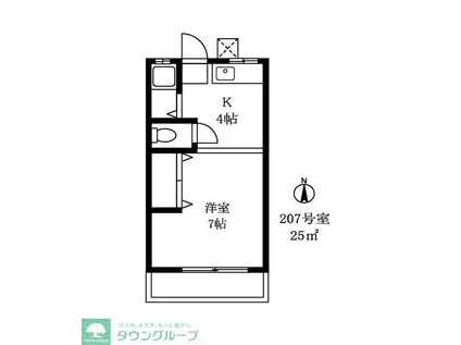 トミタハイツ(1K/2階)の間取り写真