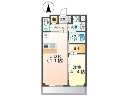 コンフォールヴィラIII(1LDK/2階)の間取り写真