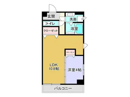 GLANZ(1LDK/8階)の間取り写真