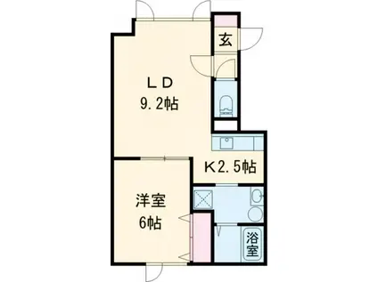 ファコム(1LDK/1階)の間取り写真