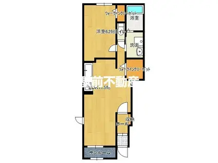 カンフル(1LDK/1階)の間取り写真