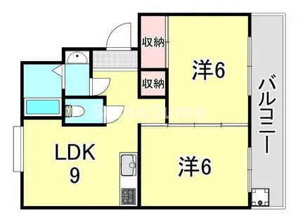 ダイバーシティ神戸長田C棟(2LDK/5階)の間取り写真
