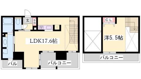 オーキッドレジデンス神戸三宮(1LDK/13階)の間取り写真