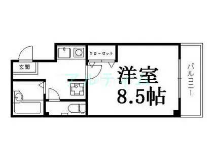 グランシャリオ大薮(1K/1階)の間取り写真