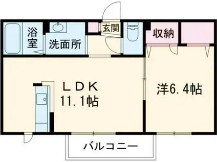 ソレイユ新替 (1LDK/2階)の間取り写真