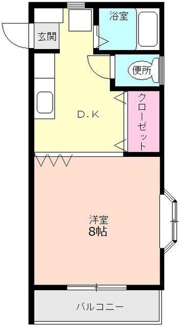 マミール(1K/2階)の間取り写真