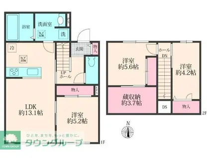 KAMULA 南棟(3LDK/1階)の間取り写真