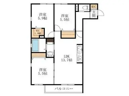 RE-STYLE(3LDK/2階)の間取り写真