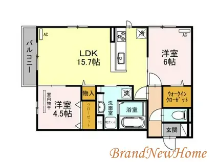 ラ・ベル・メール鳳(2LDK/3階)の間取り写真