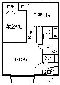 メゾン永山(2LDK/1階)の間取り写真