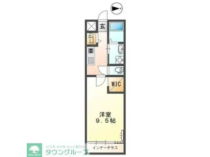 PRUNIER(1K/1階)の間取り写真