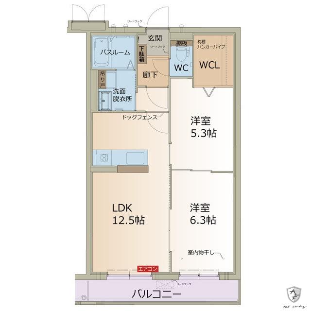 カーサ デルソーレ(2LDK/1階)の間取り写真
