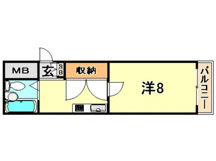 サニーサイドマンション(1K/3階)の間取り写真