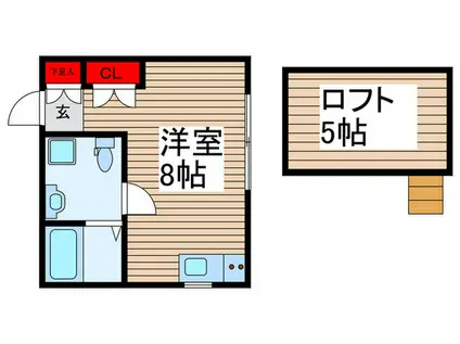 プリマルージュ松戸(ワンルーム/1階)の間取り写真