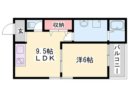 たくみマンション(1LDK/3階)の間取り写真