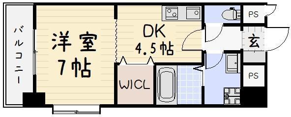 サンルーヴル(1DK/3階)の間取り写真