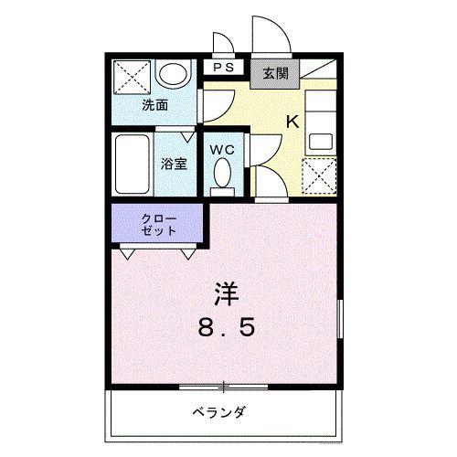 マレッサ(1K/1階)の間取り写真