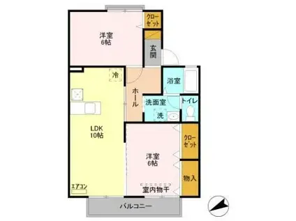 FOUNTAINI(2LDK/1階)の間取り写真